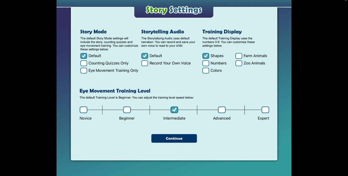settings page