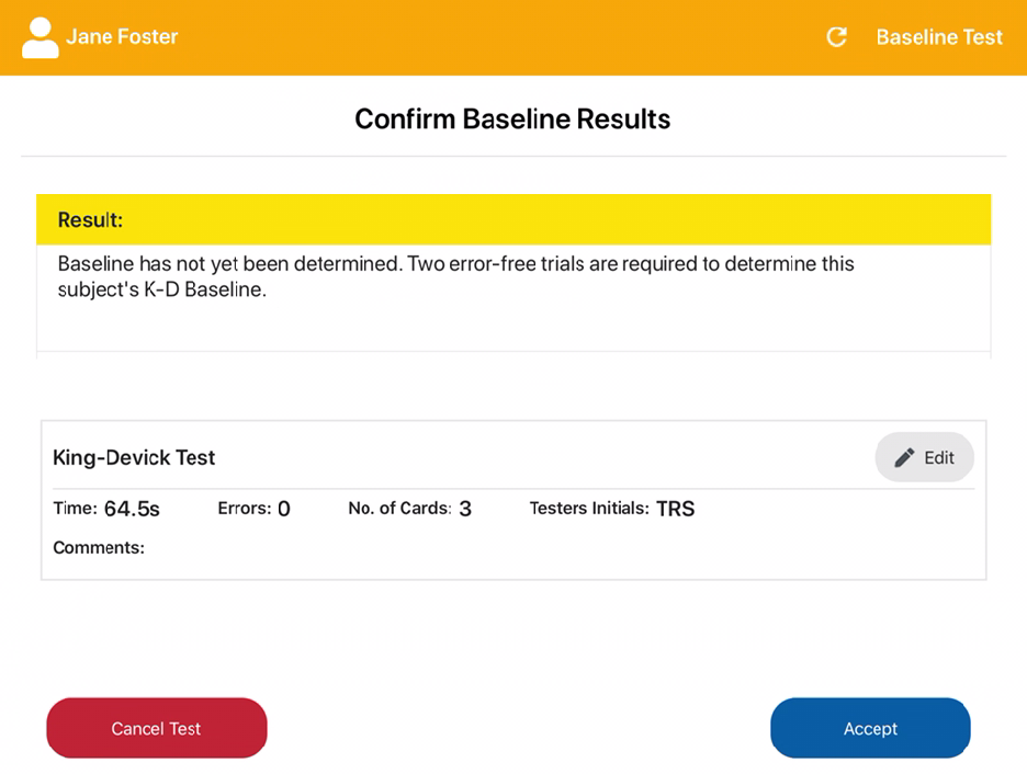 How to Administer a Baseline Test (iOS) King Devick Support