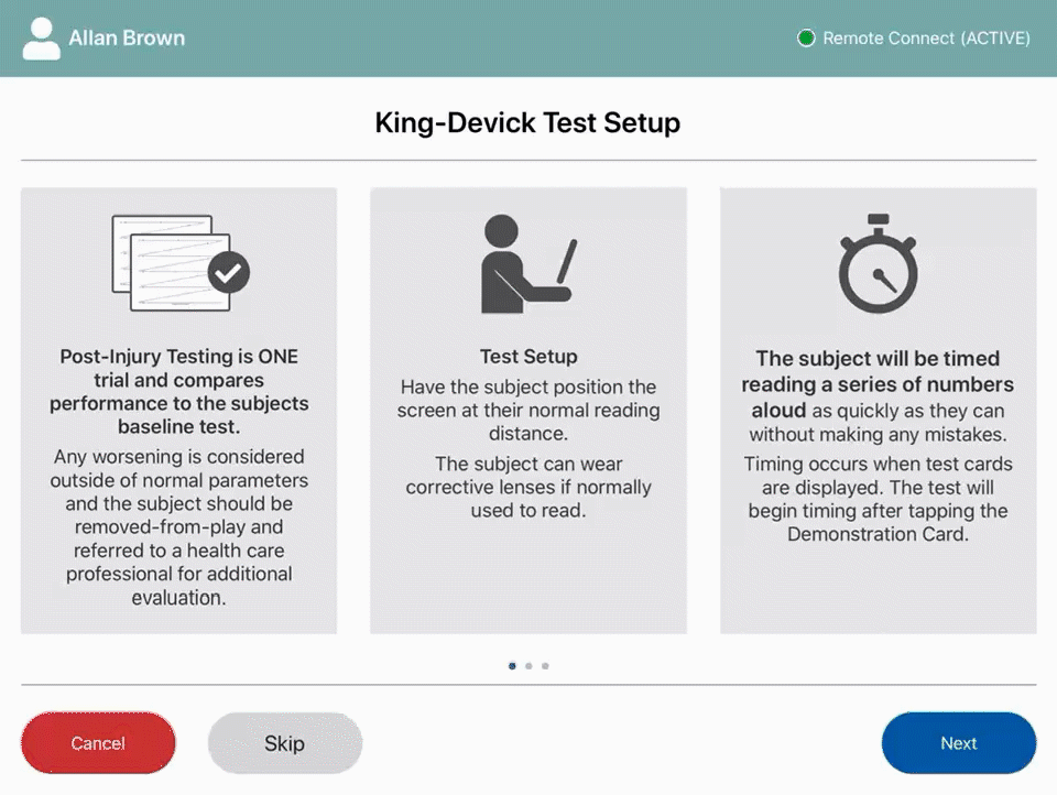 How to Administer a Remote KD Test (iOS) King Devick Support
