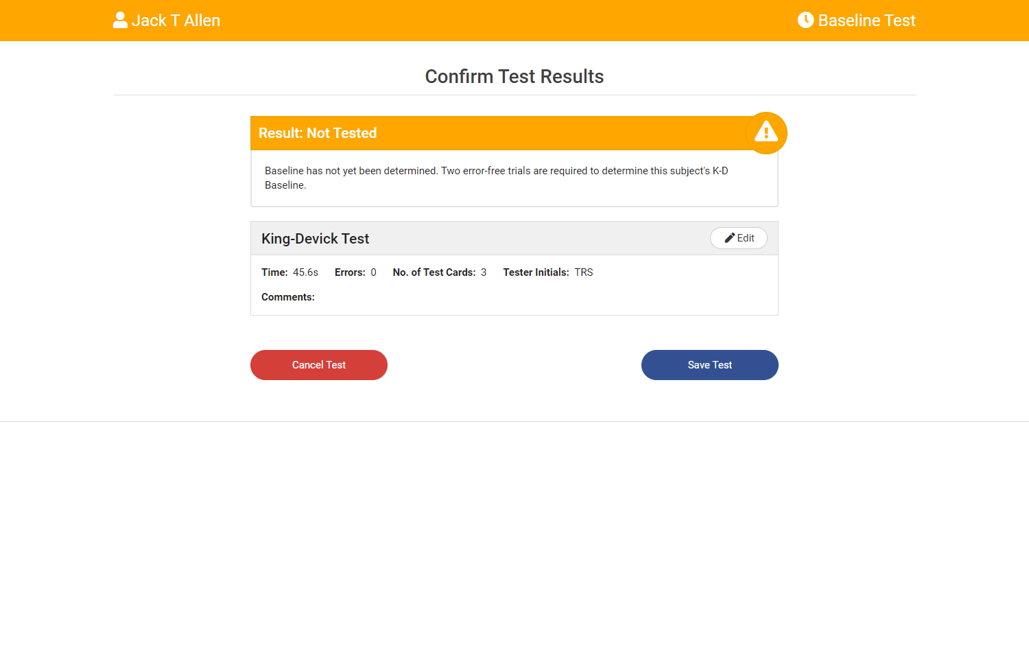 How to Administer a Baseline Test ( App) King Devick Support